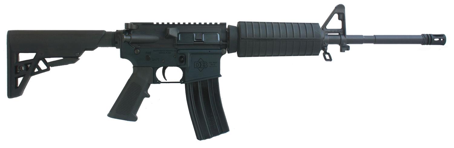 Diamondback DB15 Semi-Auto Rifle DB15USB, 223 Remington/5.56 NATO, 16", 6-Position Black Stock, Black Hard Coat Anodized Finish, 30 Rds