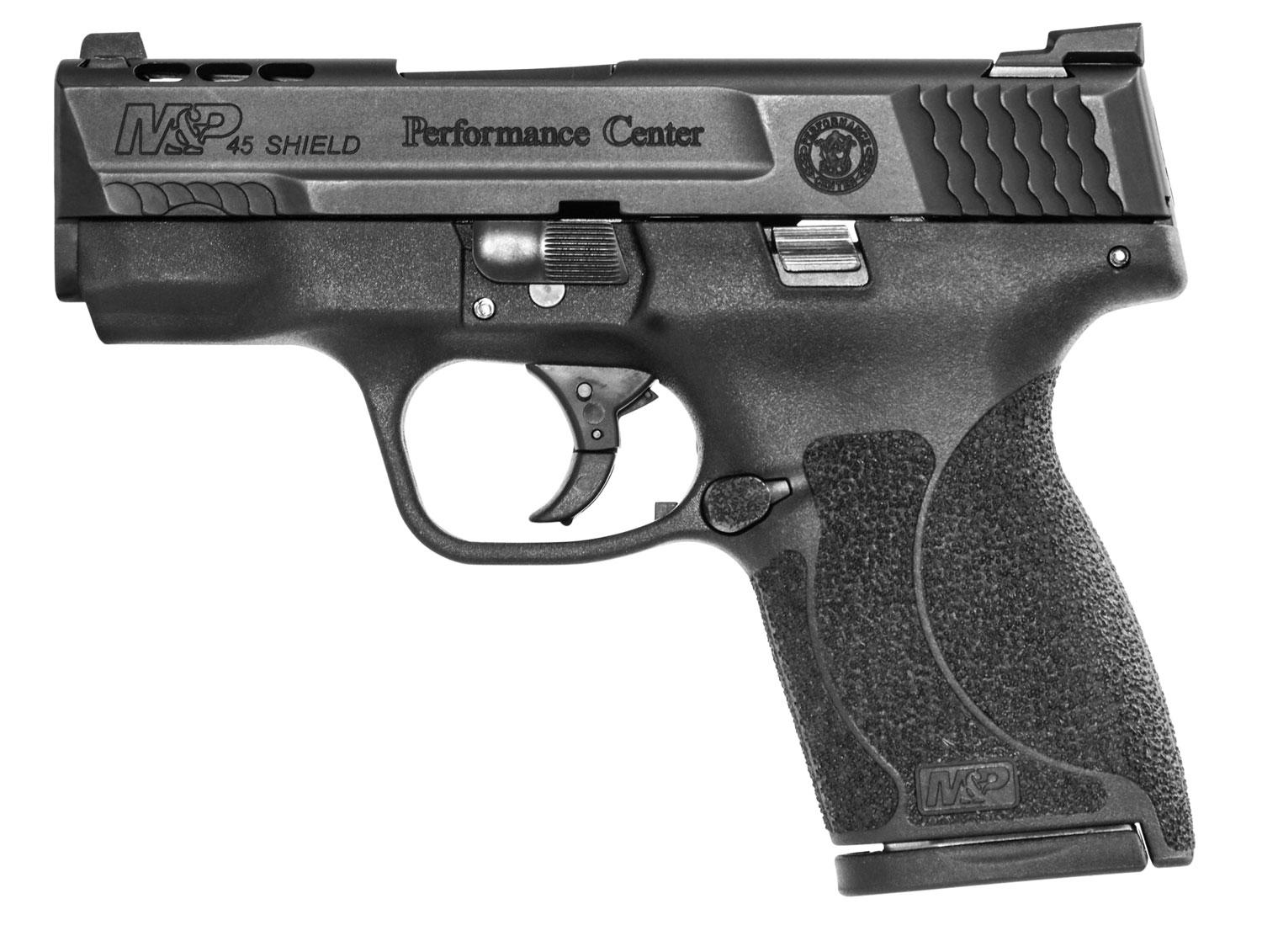 Smith & Wesson M&P Shield Performance Center  Pistol 11727, 45  ACP, 3.3", Black Polymer Grips, Black Finish, 7 Rds