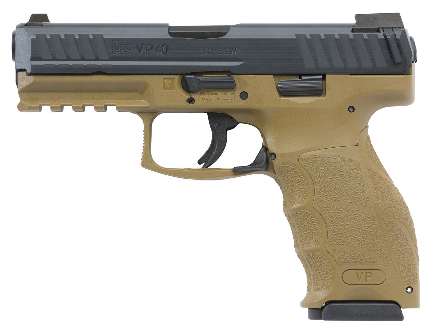 Heckler & Koch VP40 Pistol 700040FDEA5, 40 S&W, 4.09", Flat Dark Earth Interchangeable Backstrap Grips, Flat Dark Earth Finish, 10 Rds