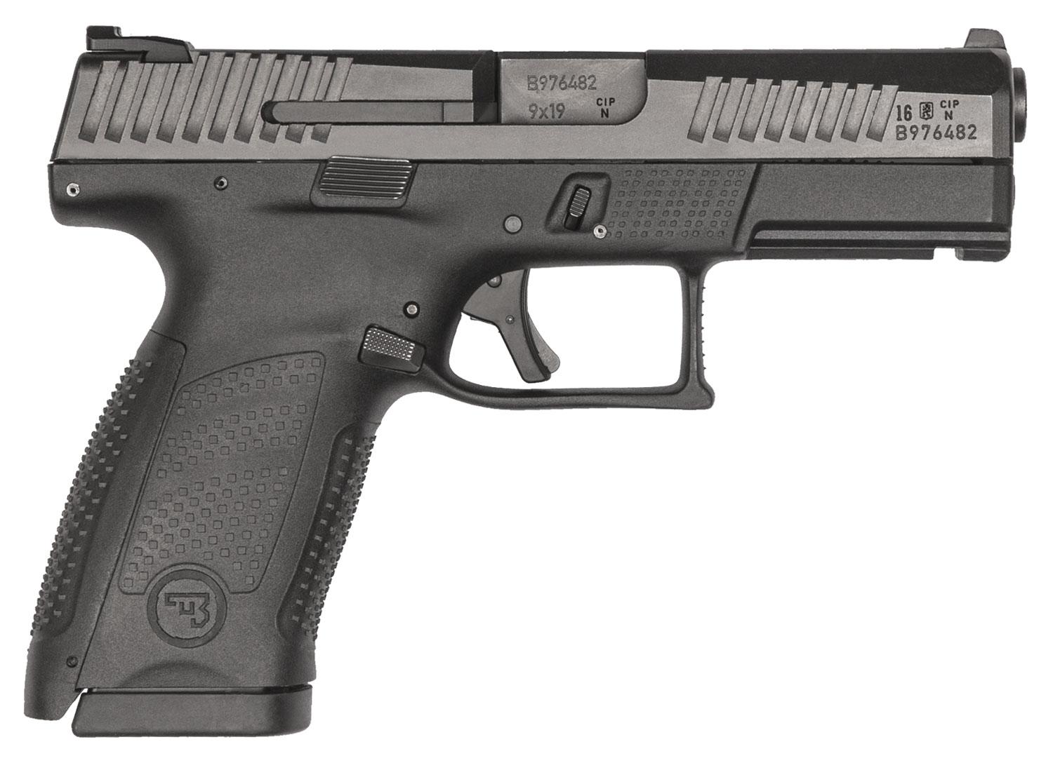 CZ-USA P-10 Pistol 01520, 9mm, 4", Black Interchangeable Backstrap Grips, Black Finish, 10 Rds