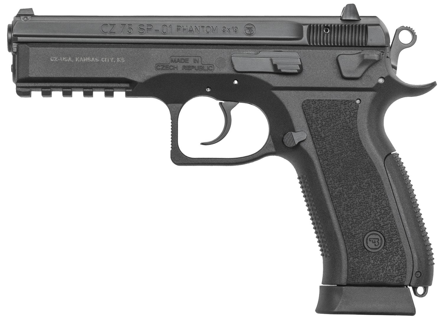 CZ-USA CZ 75 SP-01 Pistol 91258, 9mm, 4.6", Black Interchangeable Backstrap Grips, Black Finish, 18 Rds