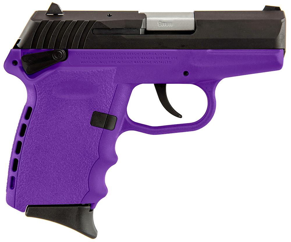 SCCY Industries CPX-1 Pistol CPXICBPU, 9mm, 3.1", Purple Polymer Grip/Frame, Purple Finish, 10 Rds