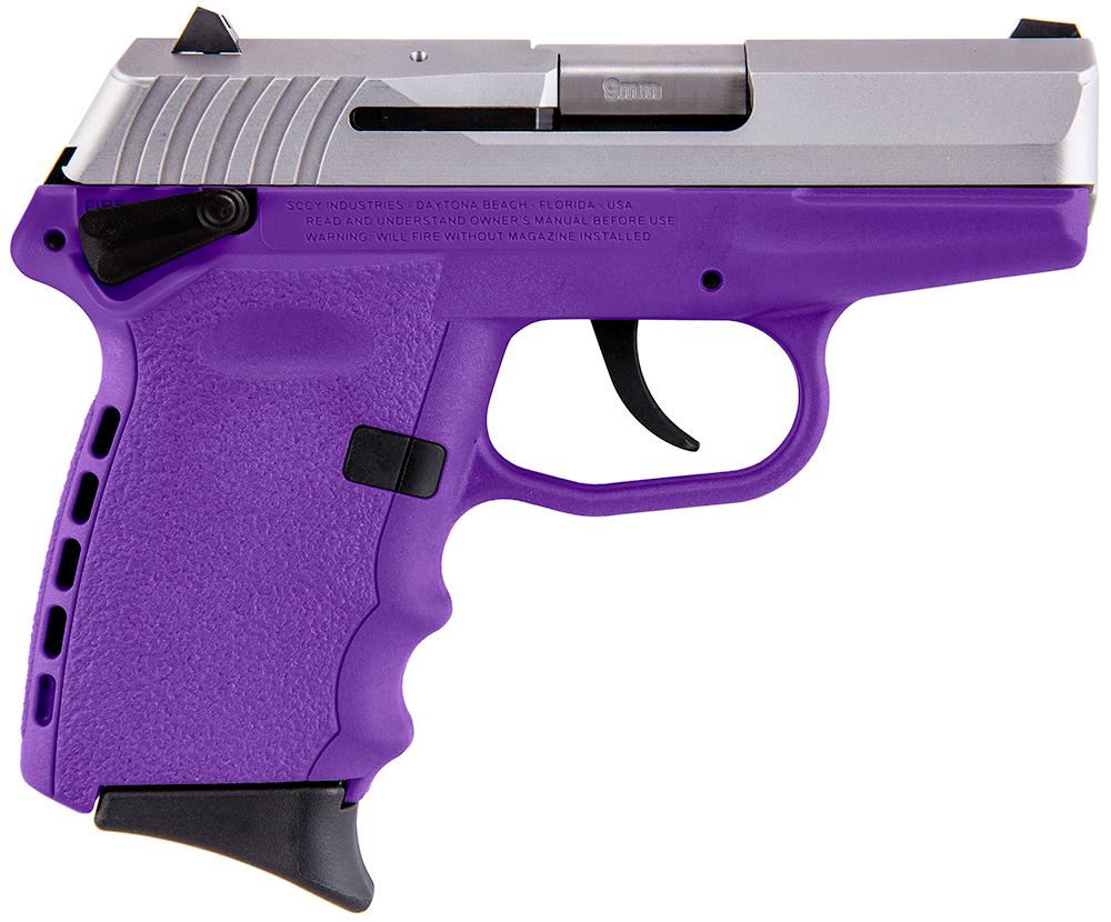 SCCY Industries CPX-1 Pistol CPX1TTPU, 9mm, 3.1", Purple Polymer Grip/Frame, Purple Finish, 10 Rds