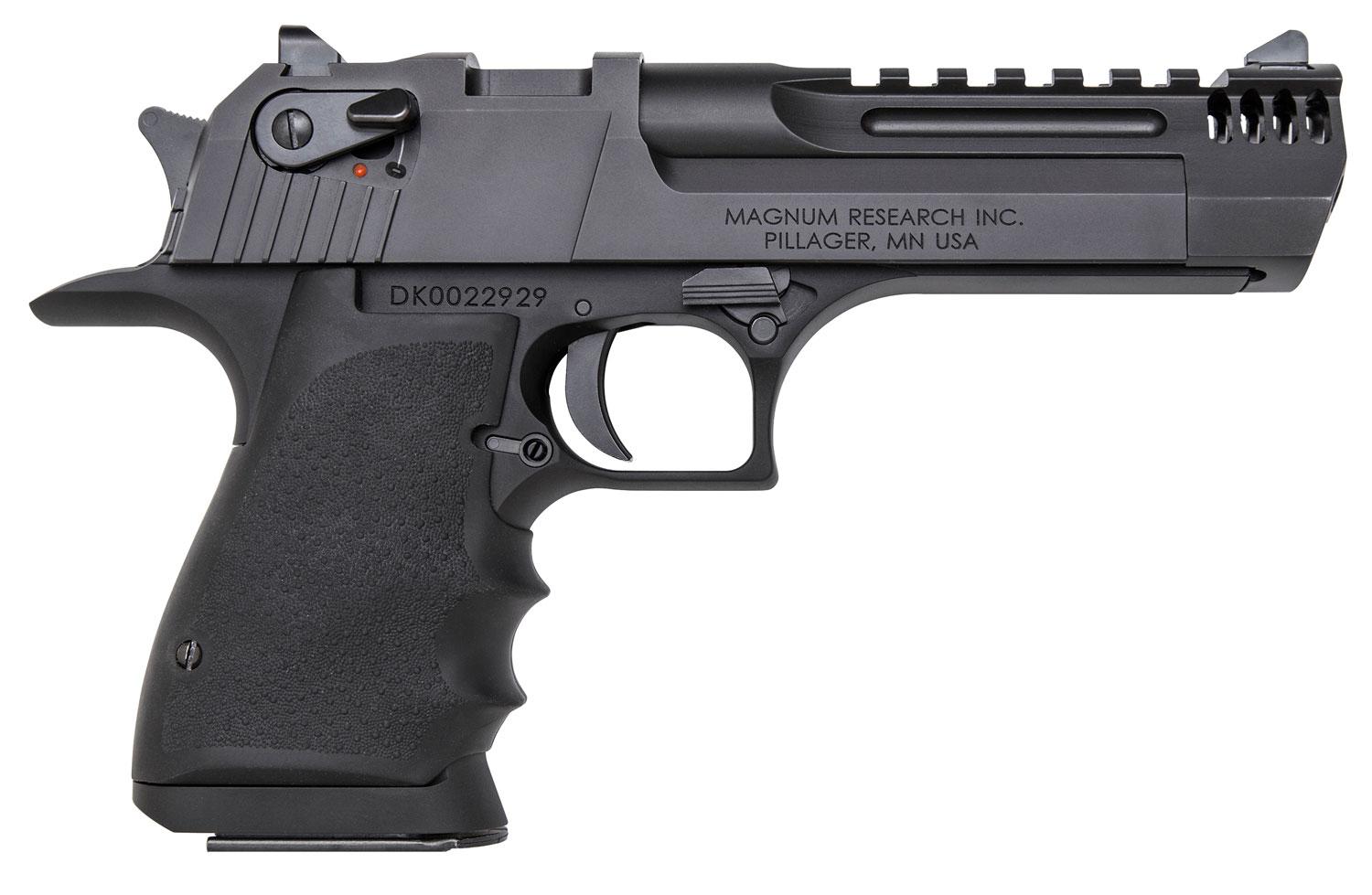Magnum Research Desert Eagle L5 Series Pistol DE357L5IMB, 357 Mag, 5", Black Hogue Rubber Finger Groove Grips, Black Hard Coat Anodized Finish, 9 Rds