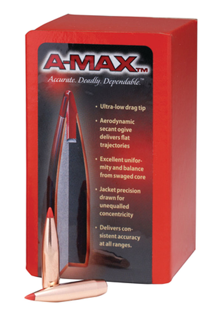Hornady .308 Caliber 168 Grain A-Max 250/Box (305026), Not Loaded