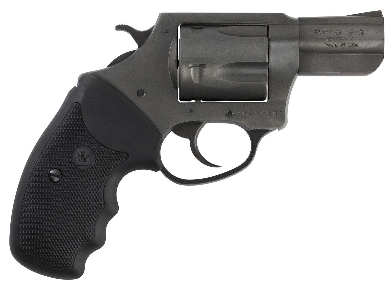 Charter Arms Pitbull Single/Double Action Revolver 64020, 40 S&W, 2.3", Black Rubber Grips, Black Nitride Finish, 5 Rds