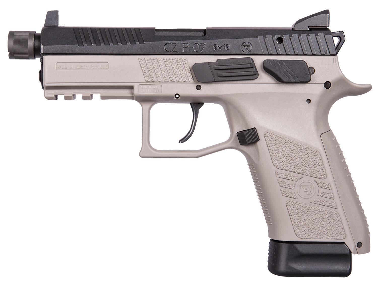 CZ-USA P-07 Pistol 91288, 9mm, 4.5", Stippled Grips, Gray Finish, 15 Rds