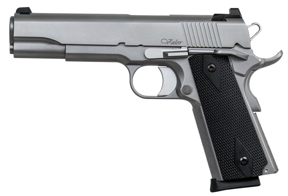 CZ-USA Dan Wesson 1911 Valor Pistol 01876, 9mm, 5", Black Double Diamond G10 Grips, Stainless Finish, 10 Rds