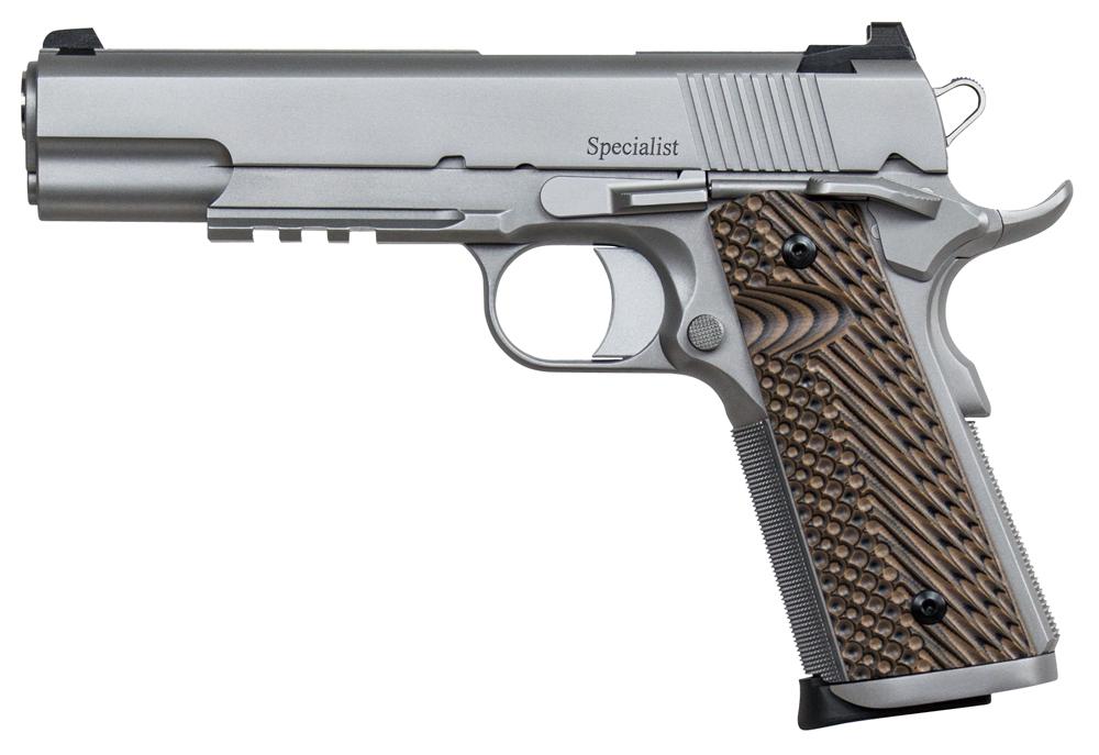 CZ-USA Dan Wesson 1911 Specialist Pistol 01893, 9mm, 5", Brown VZ Operator II G10 Grips, Stainless Finish, 10 Rds