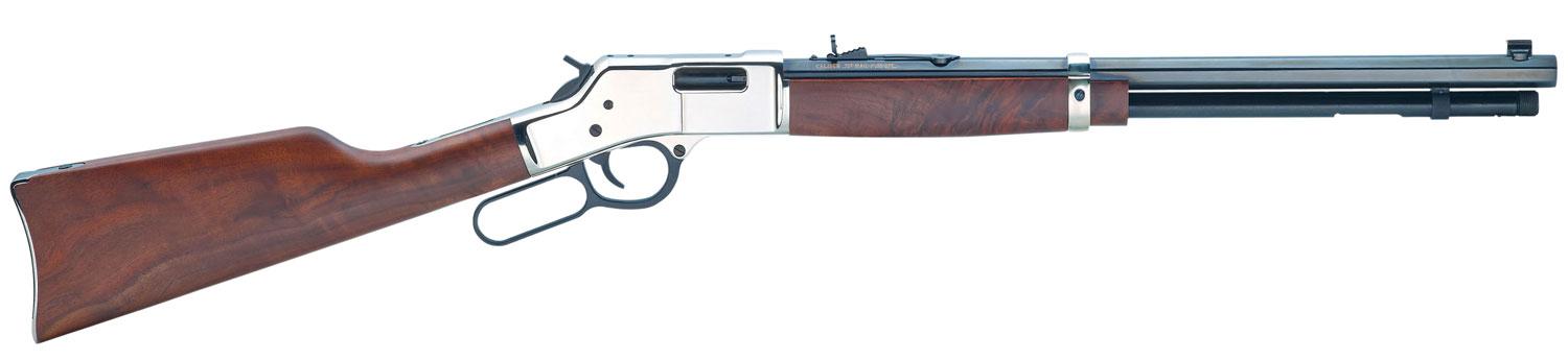 Henry Big Boy Silver Engraved Lever Action Rifle H006CSD, 45 Colt (LC), 20", American Walnut Stock, Blued Barrel/Silver Finish, 10 Rds