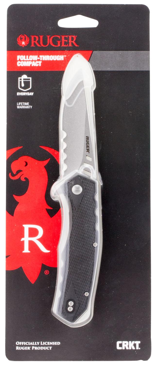 Columbia River Follow Through Drop Point Folding Knife w/Partially Serrated Edge & Nylon Black Handle (R1704C)