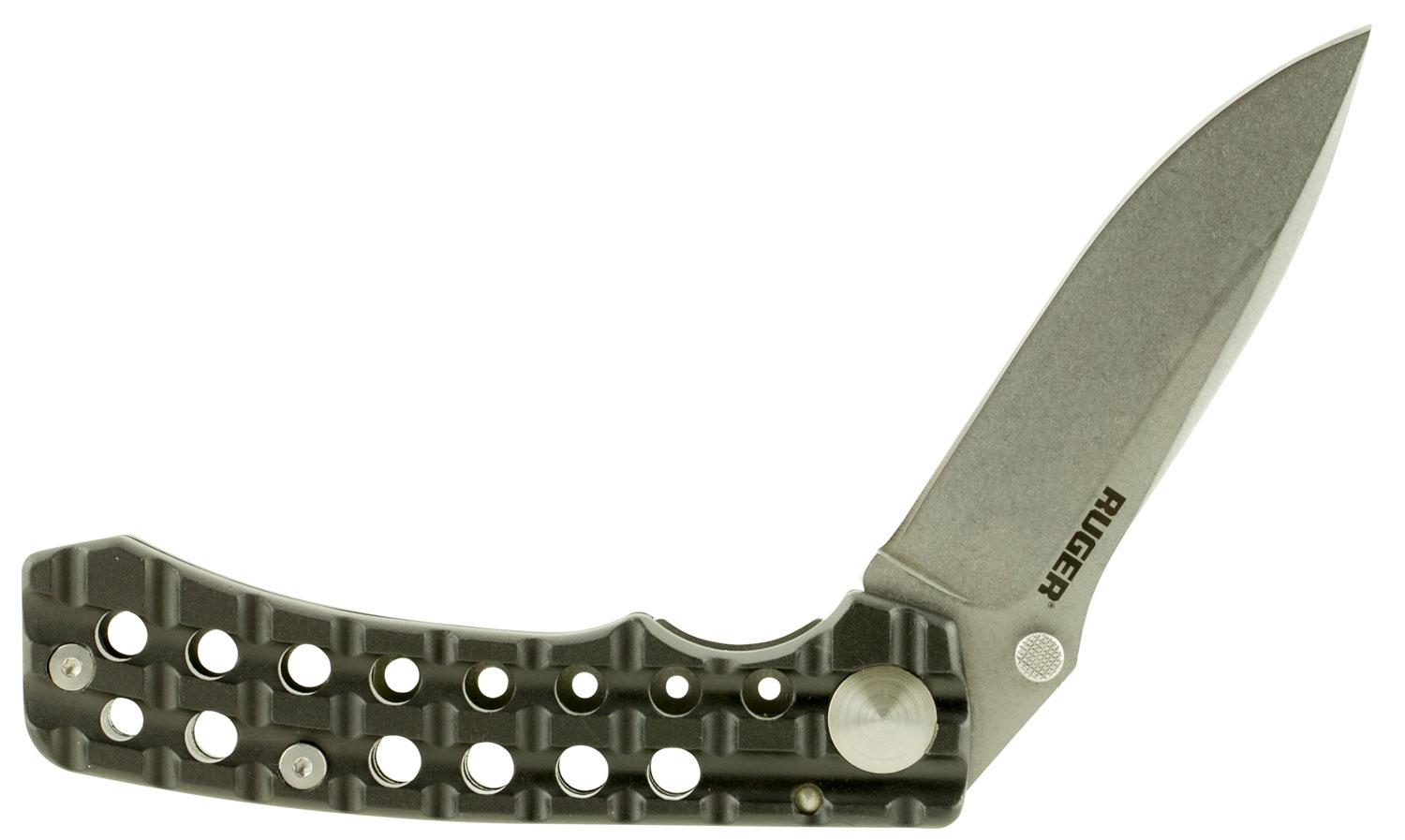 Columbia River Go-N-Heavy Drop Point Folding Knife w/Plain Edge & Hard Anodized Sure Grip Handle (R1801C)