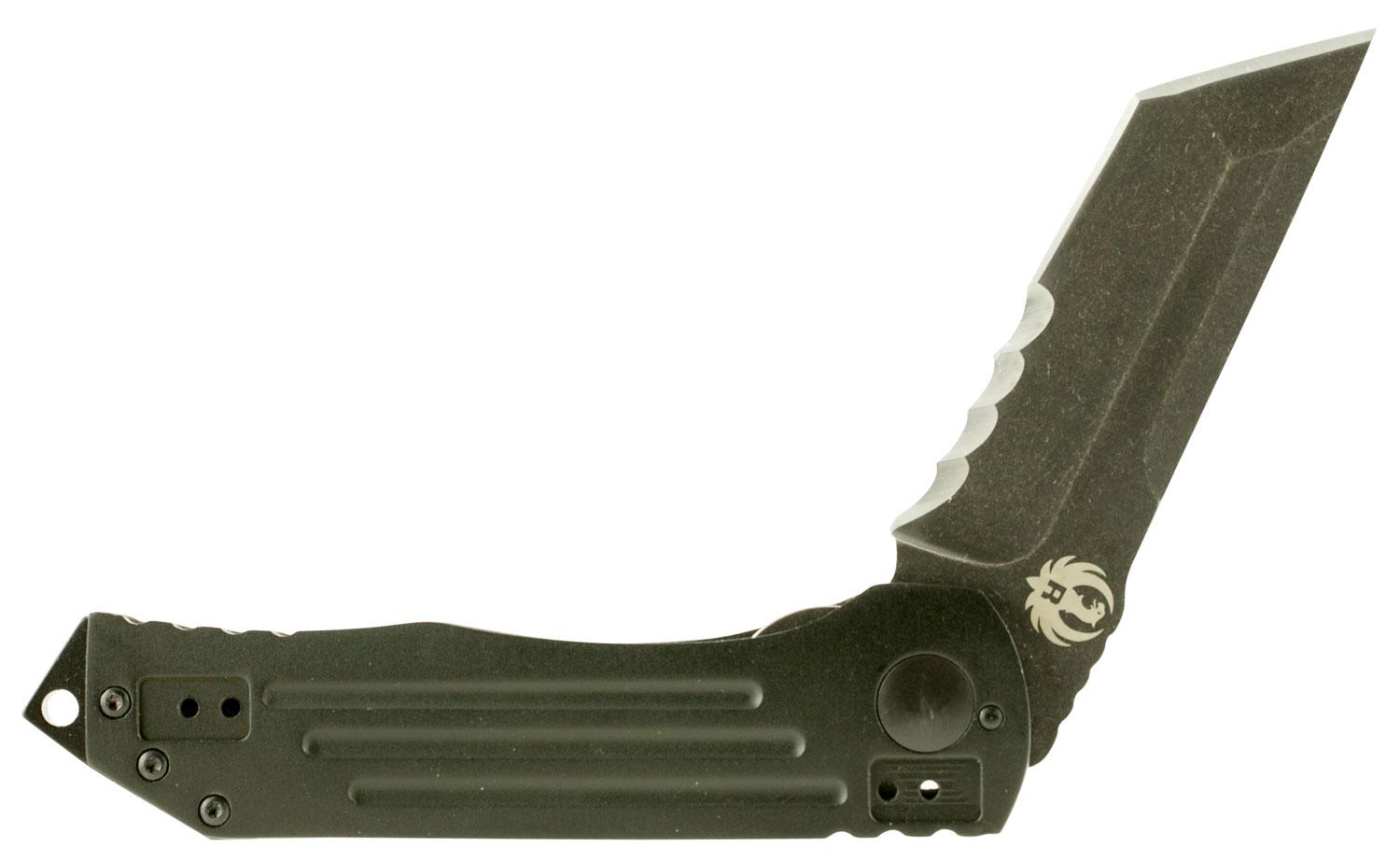 Columbia River 2-Stage Tanto Black Clip Knife w/Partially Serrated Edge & Anodized Aluminum/Stainless Steel Handle (R2104KC)