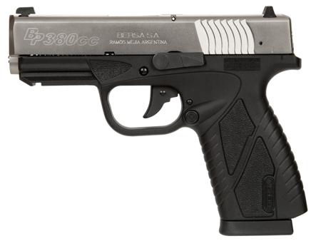 Bersa Concealed Carry Pistol BP380DTCC, 380 ACP, 3.3", Black Polymer Grips, Black Finish, 8 Rds