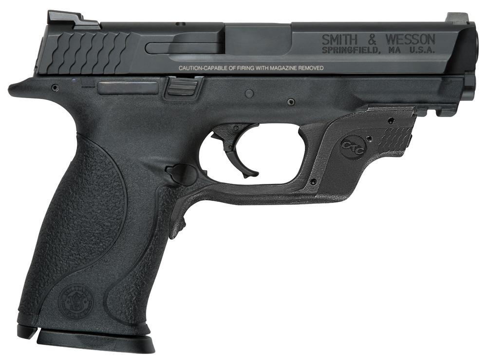 Smith and Wesson M&P 9 Crimson Trace Pistol 10174, 9mm, 4.2", Black Grips, Black Finish, 17 Rds