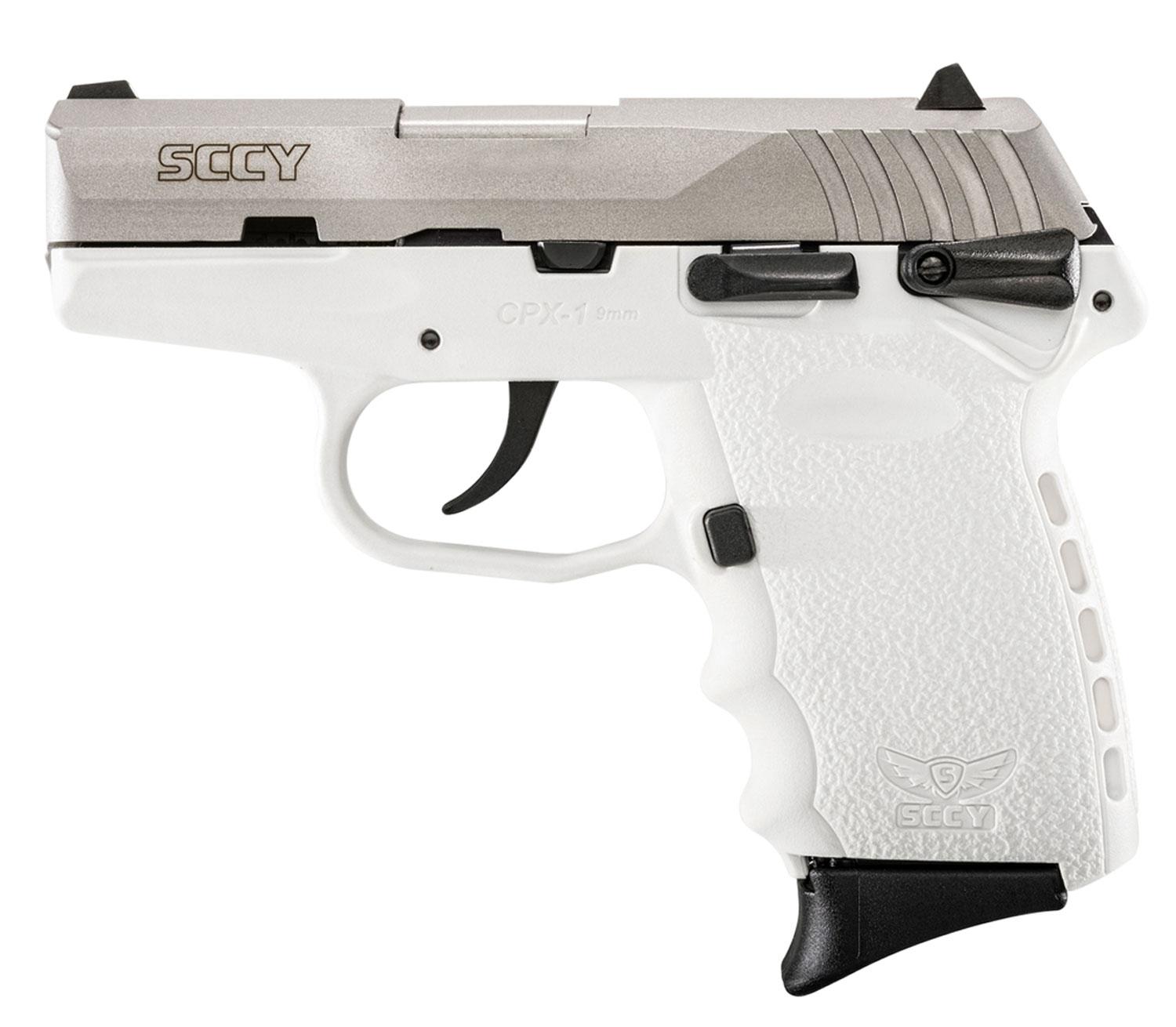 SCCY Industries CPX-1 Pistol CPX1TTWT, 9mm, 3.1", White Polymer Grip/Frame, White Finish, 10 Rds