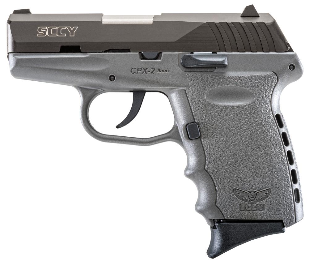 SCCY Industries CPX-1 Pistol CPX1TTSG, 9mm, 3.1", Gray Polymer Grip/Frame, Gray Finish, 10 Rds