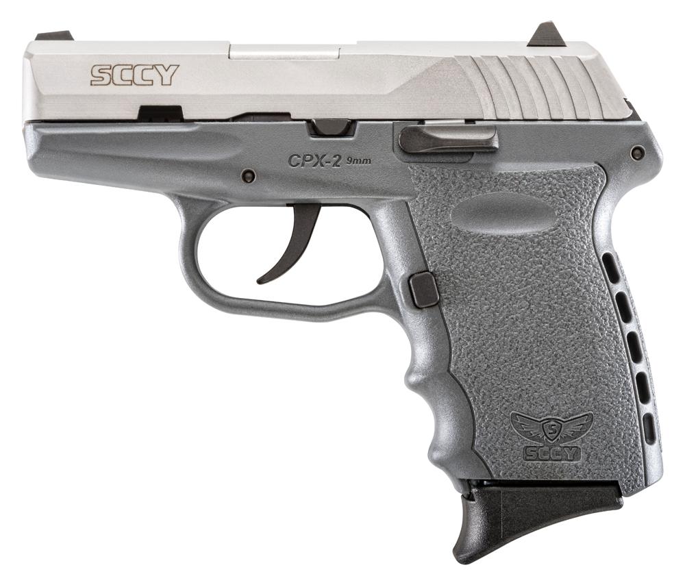 SCCY Industries CPX-2 Pistol CPX2TTSG, 9mm, 3.1", Gray Polymer Grip/Frame, Gray Finish, 10 Rds