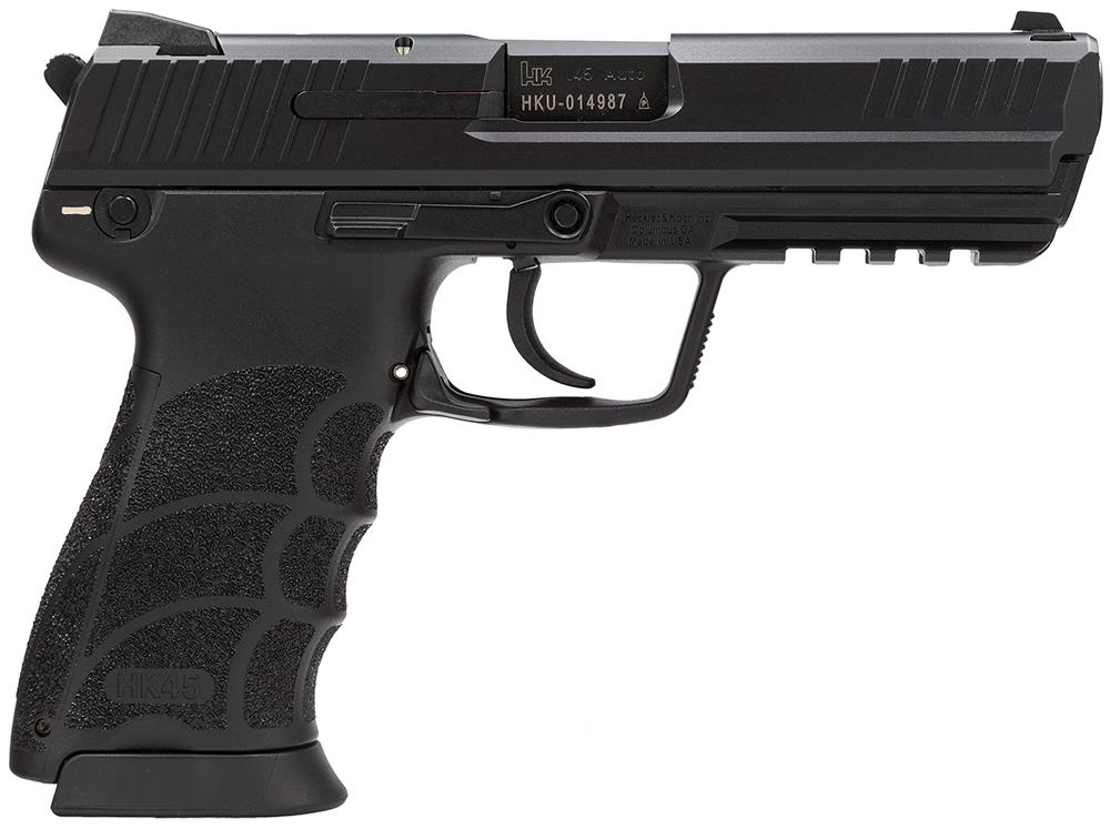 Heckler & Koch HK45 DAO Pistol 745007A5, 45 ACP, 4.5", Black Poly Grip/Frame, Black Finish, 10 Rds
