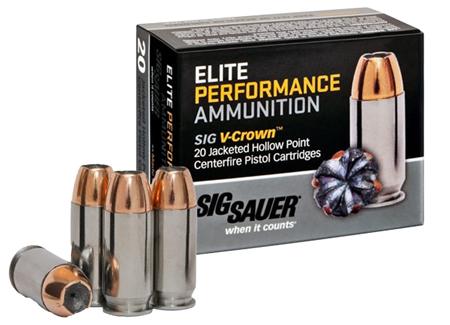 Sig Sauer Elite Performance Pistol Ammunition E45AP150, 45 ACP, JHP, 200 GR, 918 fps, 50 Rd/Bx