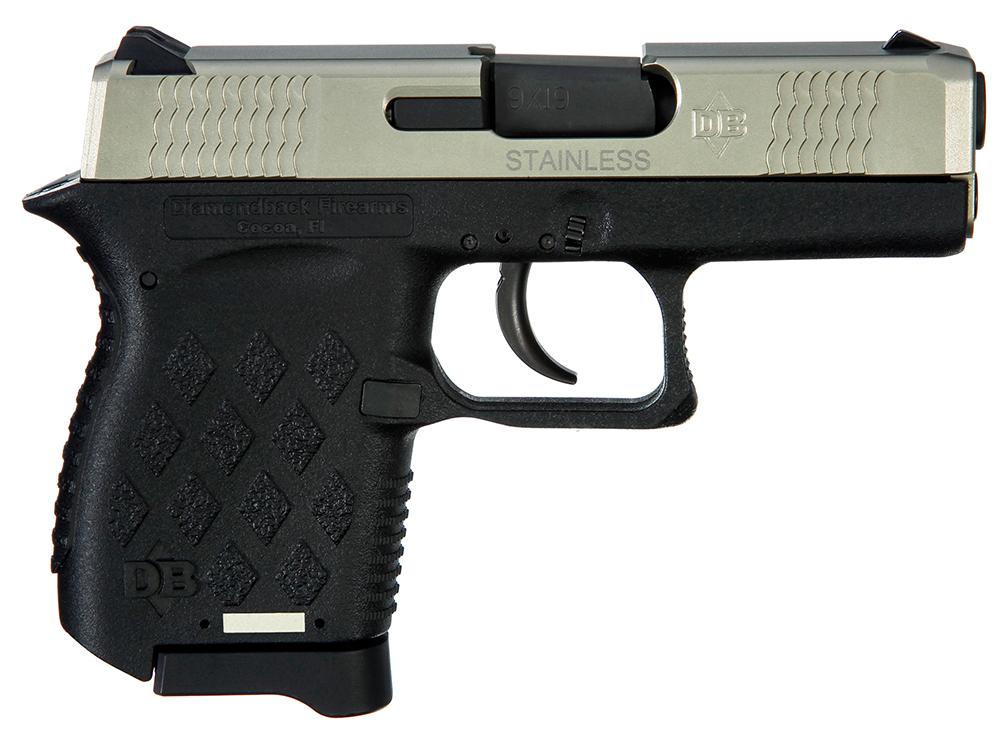 Diamondback DB9 Pistol DB9SS, 9mm, 3", Black Polymer Grip/Frame, Black Finish, 6 Rds