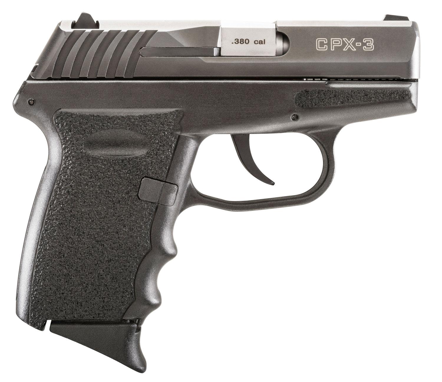 SCCY Industries CPX-3 Pistol CPX3CB, 380 ACP, 2.96", Black Polymer Grip/Frame, Black Finish, 10 Rds