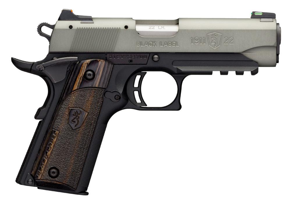 Browning 1911-22 Pistol 051850490, 22 LR, 3.6", Black Composite Grips, Black Finish, 10 Rds