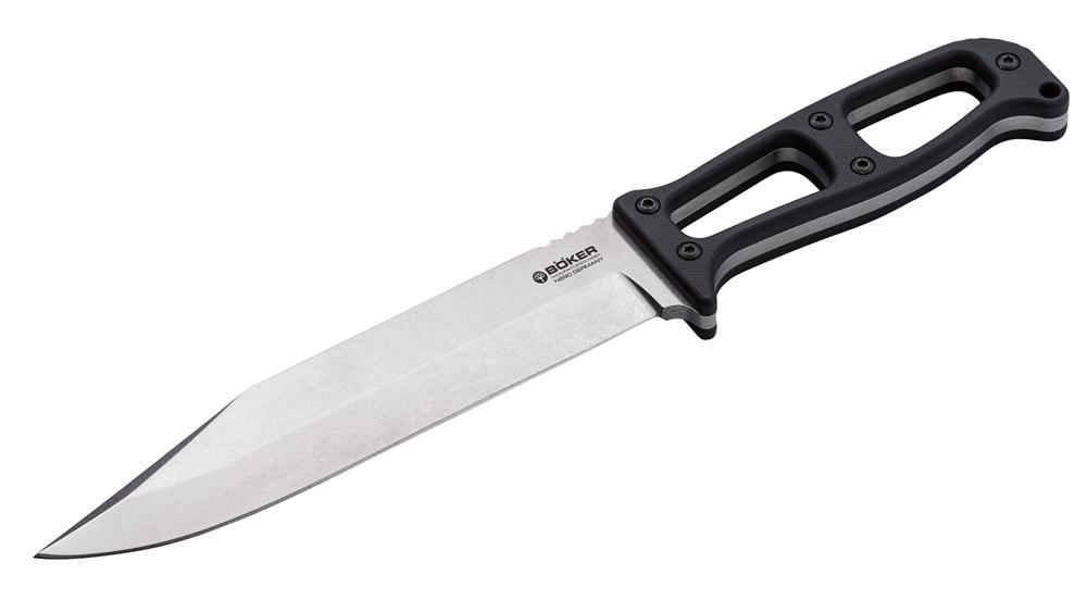 Boker German Expedition Skinning and Gutting Blade Fixed Knife w/Plain Edge & Skeleton Handle (120747)