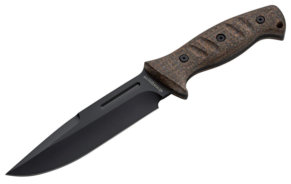 Boker Magnum Spear Point Fixed Blade Knife w/Plain Edge & Micarta Handle (02SC010)