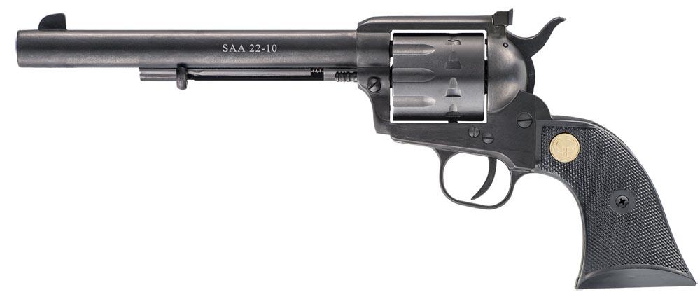 Chiappa 1873 Revolver CF340170, 22 Long Rifle, 7.5", Black Synthetic Grips, Black Finish, 10 Rds