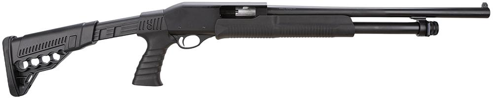 Chiappa C6-12 Pump Shotgun 930029, 12 Gauge, 18.5", 3" Chmbr, Synthetic Adjustable w/Pistol Grip Black Stock, Blued Finish