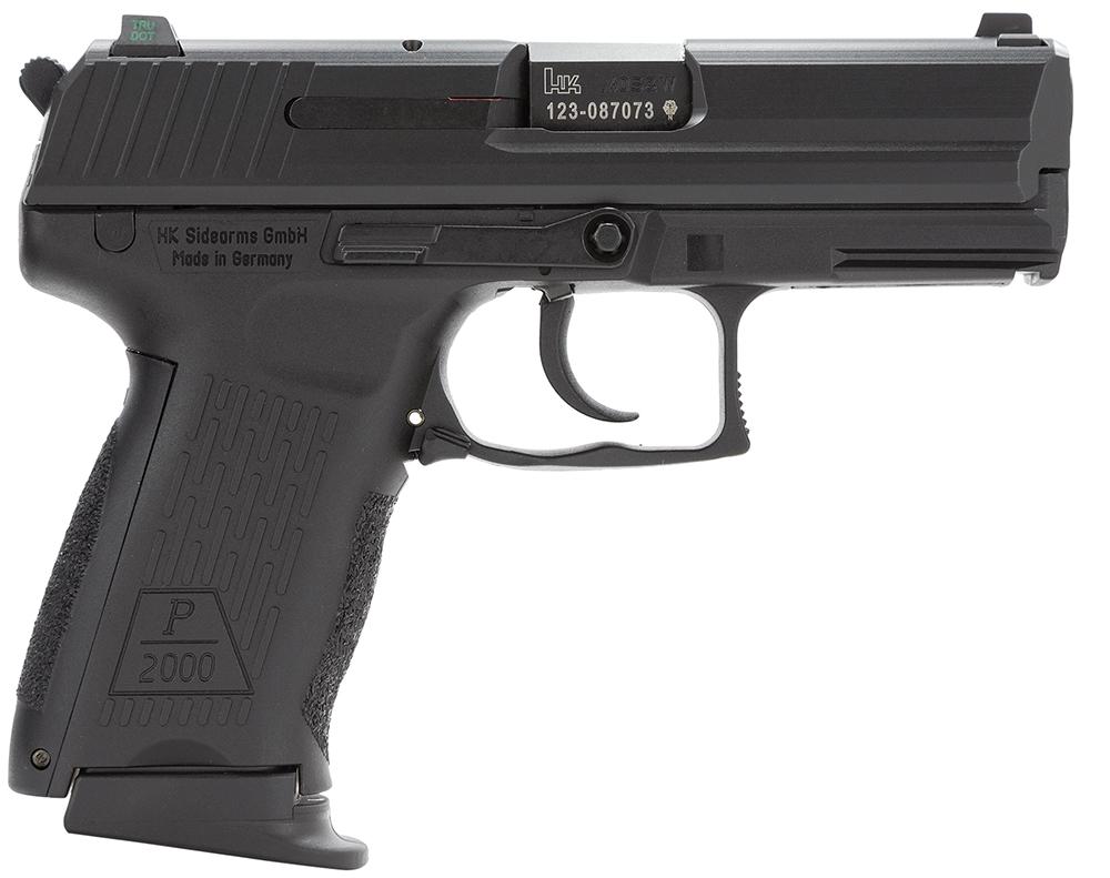Heckler & Koch P2000 V3 DA/SA Pistol 704203LEA5, 40 S&W, 3.7", Black Interchangeable Backstrap Grips, Black Finish, 12 Rds