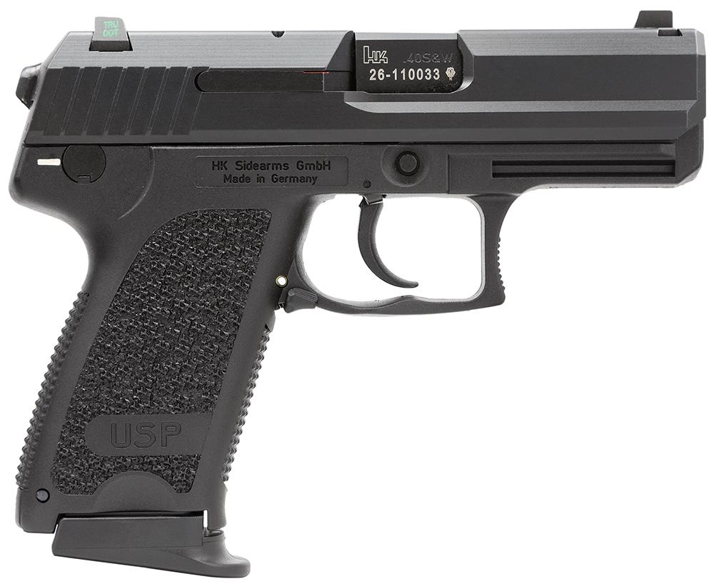 Heckler & Koch USP40 V7 DAO Pistol 704037LEA5, 40 S&W, 3.6", Black Poly Grip/Frame, Black Finish, 12 Rds