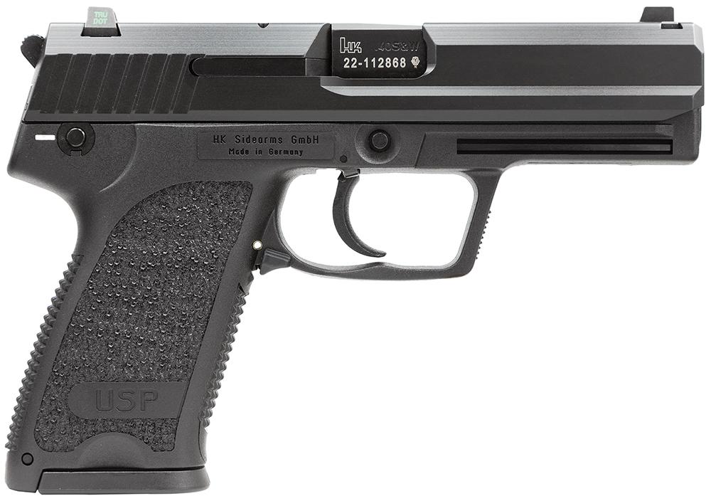 Heckler & Koch USP40 V1 DA/SA Pistol 704001LEA5, 40 S&W, 4.3", Black Synthetic Grips, Black Finish, 13 Rds