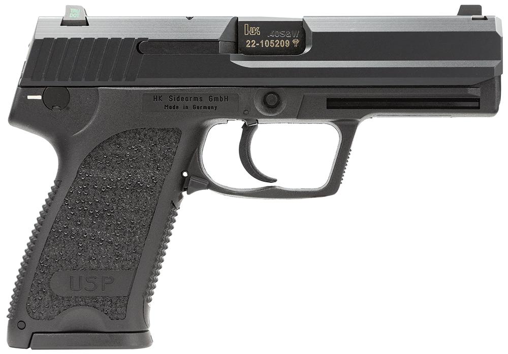 Heckler & Koch USP40, DA/SA Pistol 704007LEA5, 40 S&W, 4.3", Black Synthetic Grips, Black Finish, 13 Rds