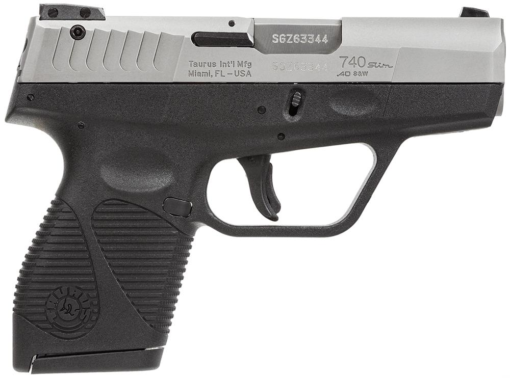Taurus 740 Slim Semi-Auto Pistol 1740039FS, 40 S&W, 3", Black Polymer Grips, Black Finish, 6 Rds
