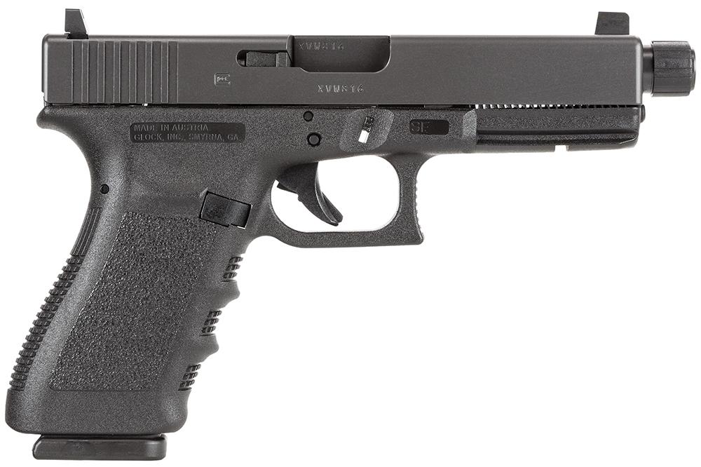Glock 21SF Pistol PF2150201TB, 45 ACP, 4.6" Threaded, Black Polymer Grips, Black Finish, 10 Rds