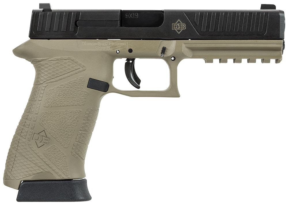 Diamondback DBFS9 Pistol DB9FSFDE, 9mm, 4.75", Flat Dark Earth Polymer Grip/Frame, Flat Dark Earth Finish, 15 Rds