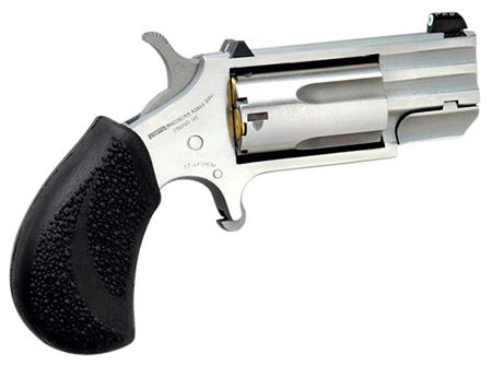 North American Magnum Pug White Dot Sight Single Action Revolver PUGDP, 22 Winchester Magnum Rimfire (WMR), 1", Black Polymer Grips, Stainless Finish, 5 Rds