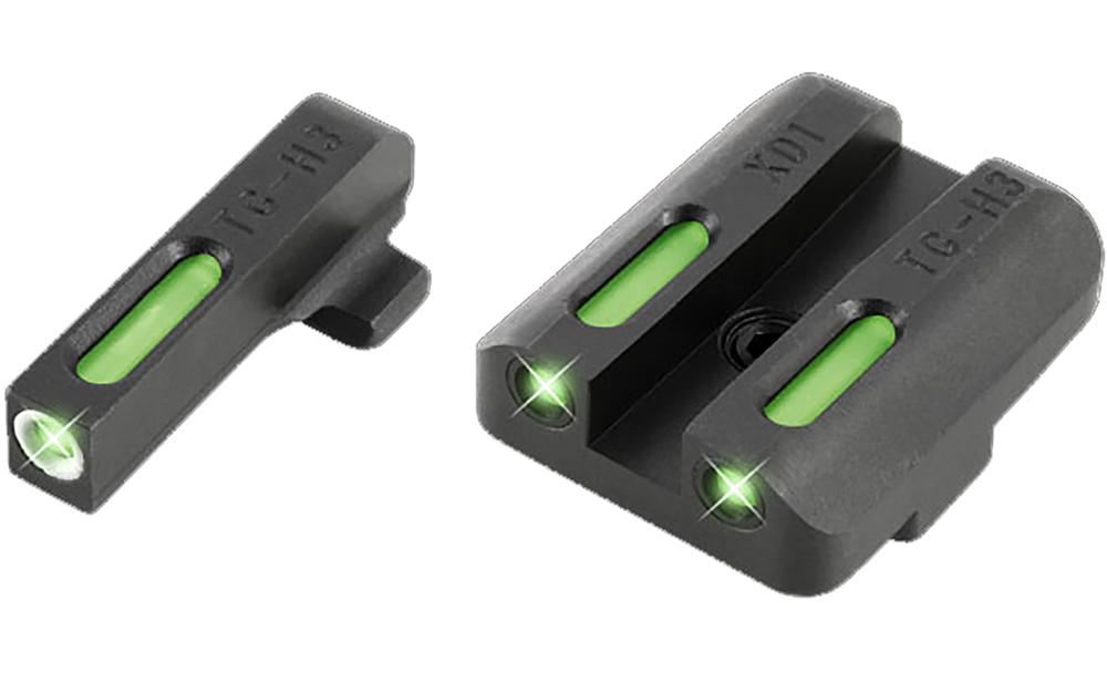TruGlo TG13XD1A TFX 3-Dot Tritium/Fiber Optic Sight, Green w/White, for Springfield XD / XD-S / XD(M)
