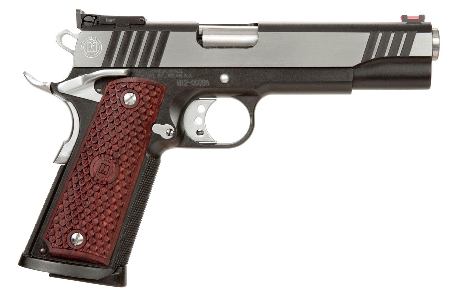 MetroArms 1911 Classic Pistol M19CL45BC, 45 ACP, 5", Hardwood w/MAC Logo Grips, Black Chrome Finish, 8 Rds