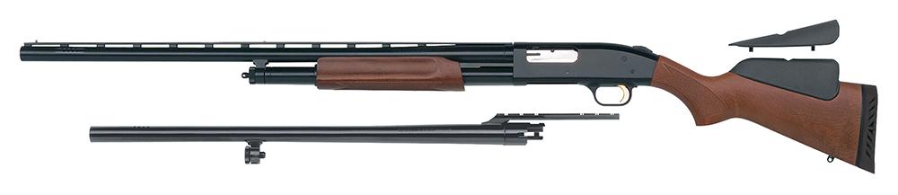 Mossberg 500L Left Hand Combo Shotgun 59814, 12 Gauge, 28"/24", Wood Stock, Black Finish