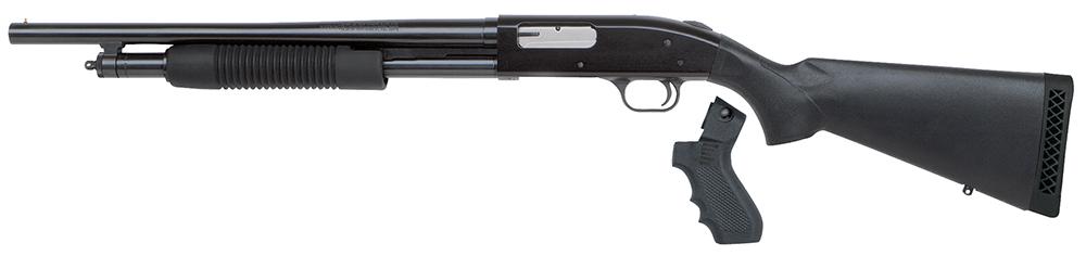 Mossberg 500 L-Series LH Pump Shotgun 59817, 12 Gauge, 18.5", 3" Chmbr, Synthetic Black w/Pistol Grip Stock, Blued Finish