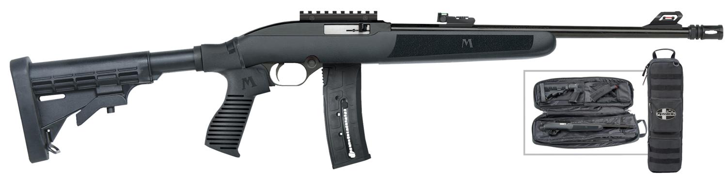 Mossberg 702 Flex Rifle 37065, 22 Long Rifle, 16.3", 6-Position FLEX Black Stock, Blued Finish, 25 Rds