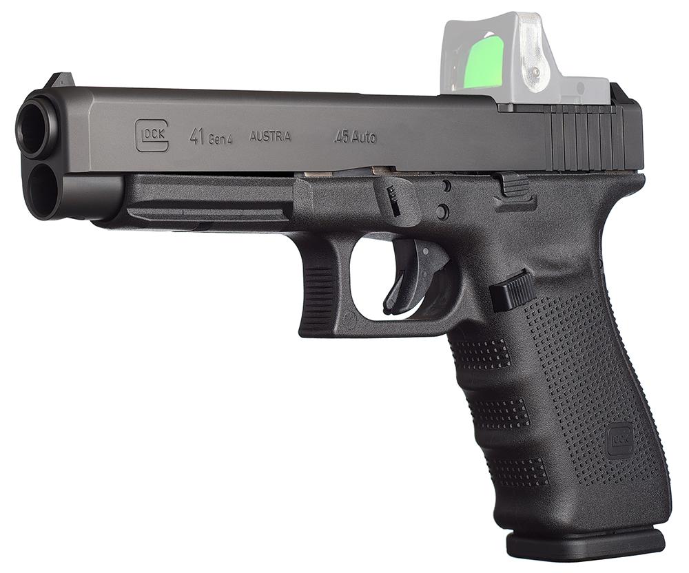 Glock 41 Gen4 Modular Optic System Pistol PG4130101MOS, 45 ACP, 5.3", Black Polymer Grips, Black Finish, 10 Rds