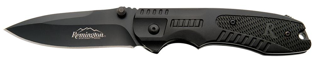 Remington R51 Drop Point Folding Knife w/Plain Edge & Aluminum Black Handle (11603)