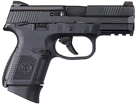 FN Herstal FNS9 Compact Pistol 66772, 9mm, 3.6", Black Polymer Grips, Black Finish, Night Sights, 17 Rds