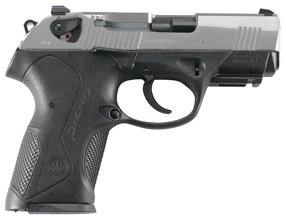 Beretta PX4 Storm Inox Compact Pistol JXC4F51, 40 S&W, 3.3", Black Interchangeable Backstrap Grips, Stainless Finish, 12 Rds