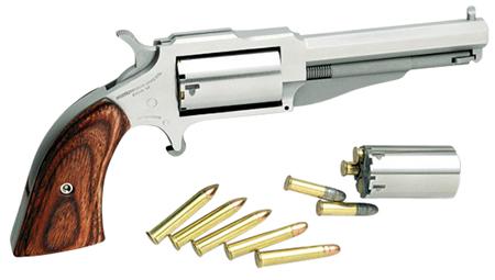 North American 1860 Earl Single Action Revolver 19603C, 22 Winchester Magnum Rimfire (WMR), 3", Wood Grips, Stainless Finish, 5 Rds