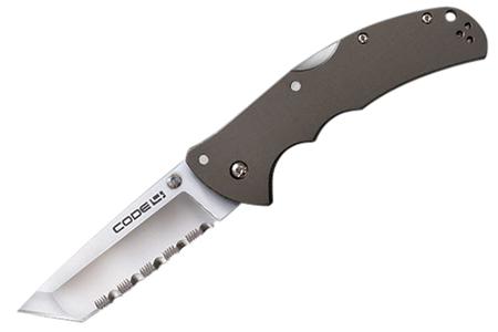 Cold Steel Code 4 Tanto/Serrated Folding Knife w/6060 Aluminum Handle (58TPCTS)
